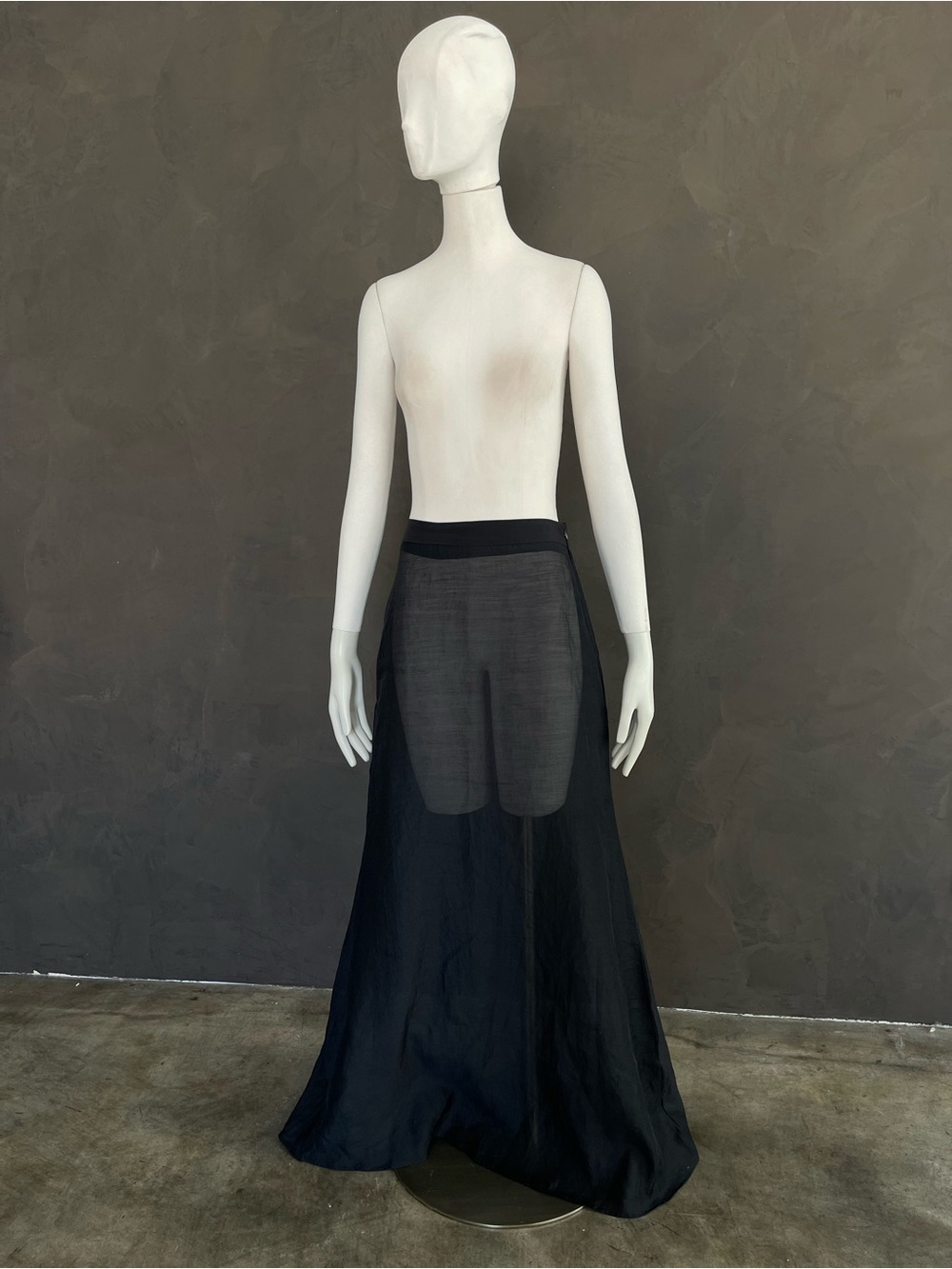Black Sheer Organza Maxi Skirt Built In Tailored Shorts Avant Garde